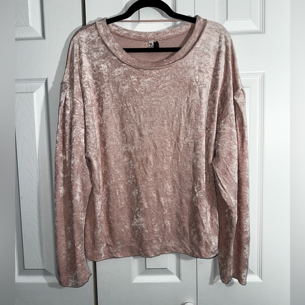 We The Free Pink Velvet Top